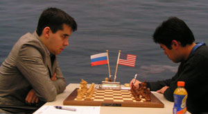 Ian Nepomniachtchi was defeated by the now sole leader Hikaru Nakamura in Round 11.  Photo © Michiel Abeln. 