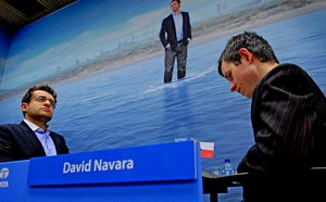 Levon Aronian lost to David Navara. Photo © Frits Agterdenbos. 