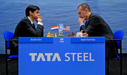 Anish Giri against Gata Kamsky