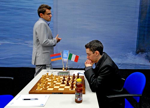 Levon Aronian against Fabiano Caruana