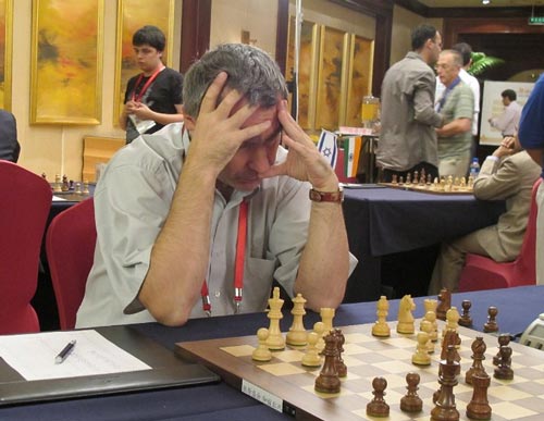 Ivanchuk puzzling over the Marshall Gambit