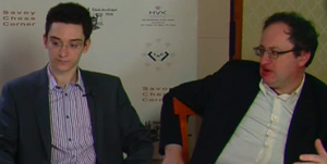 Caruana and Gelfand discuss their game. Photo © 