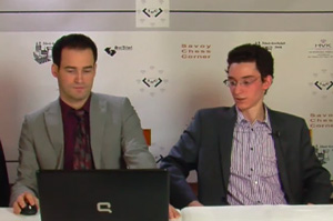 Yannick Pelletier interviews the winner Fabiano Caruana. Photo © 